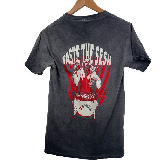 Taste the Sesh S'Shots Grim Reaper Burnout Unisex Tee Size XS - Picture 3 of 5